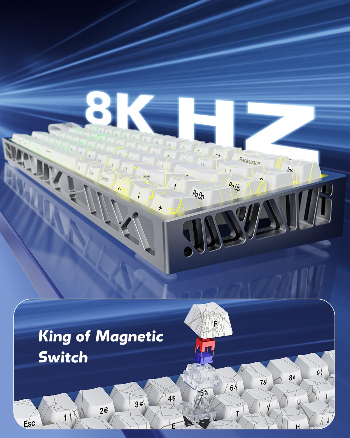 小物 hypertypography ZORNHER ZH68HE Wired Magnetic CNC Aluminum Gaming Keyboard,65